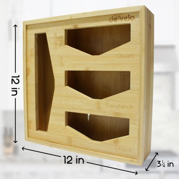 Bamboo Ziplock Bag Organizer - Picture 2 of 6